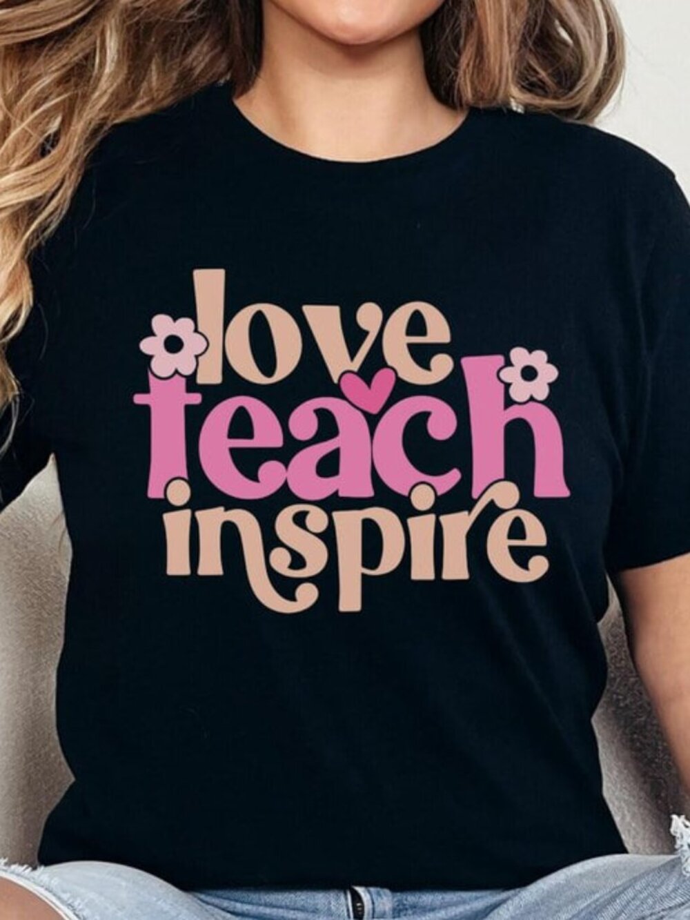Love Teach Inspire Shirt, Teacher Gift, Teacher Tee, Back To School Shirt